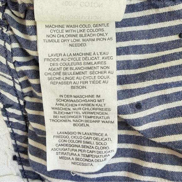 J. Crew pinstripe dot striped pajama bottoms blue white 23717 - Picture 9 of 10